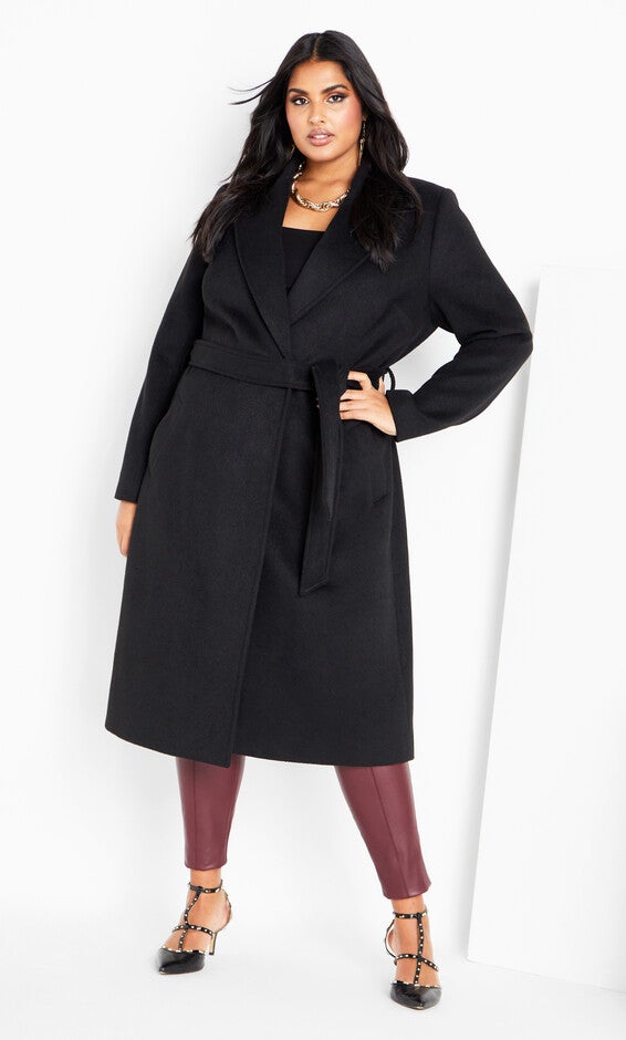 Romantic Luxe Wool Blend Coat - black, BLACK, alternate image number 2