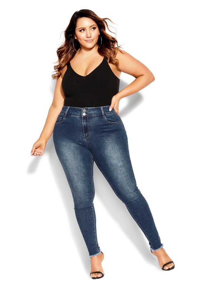 Asha Chic Cuff Jean - denim, BLUE, hi-res image number 0