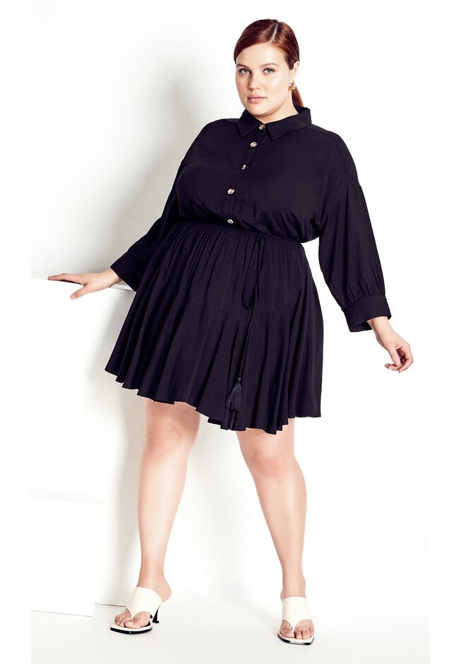 Button Love Dress - black, BLACK, hi-res image number null