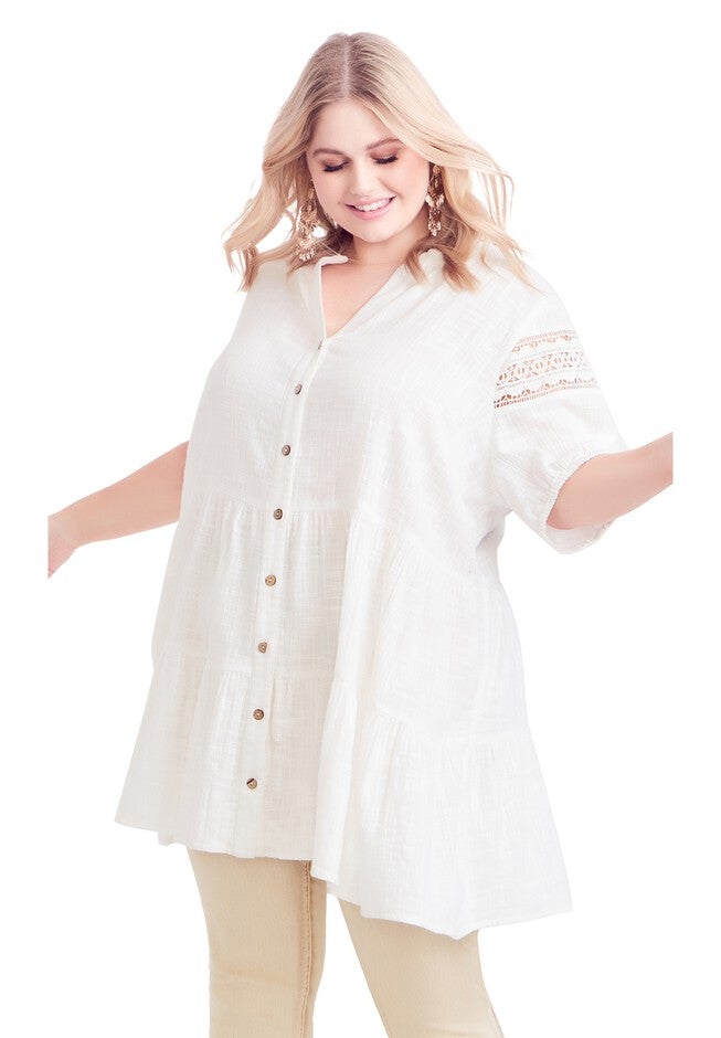 Samara Tiered Tunic, IVORY, hi-res image number 0