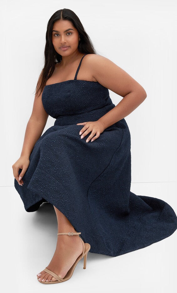 Tiffany Hi Low Maxi Dress - navy, NAVY, alternate image number null