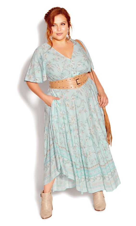 Spirited Floral Maxi Dress - sea foam, GREEN, hi-res image number 0