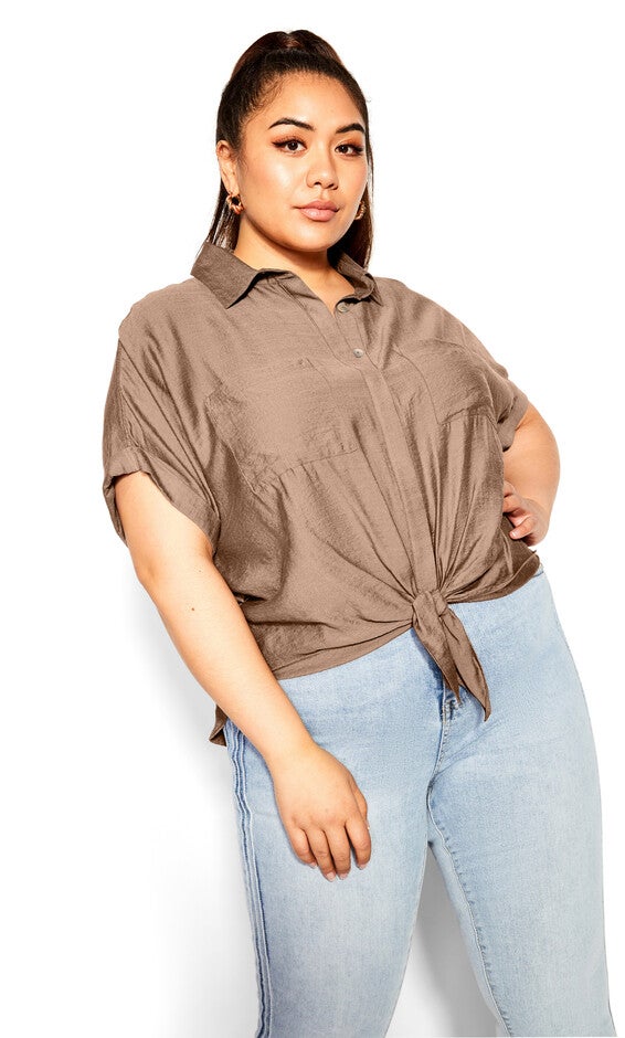 Relaxed Summer Shirt - mocha, BROWN, alternate image number 2