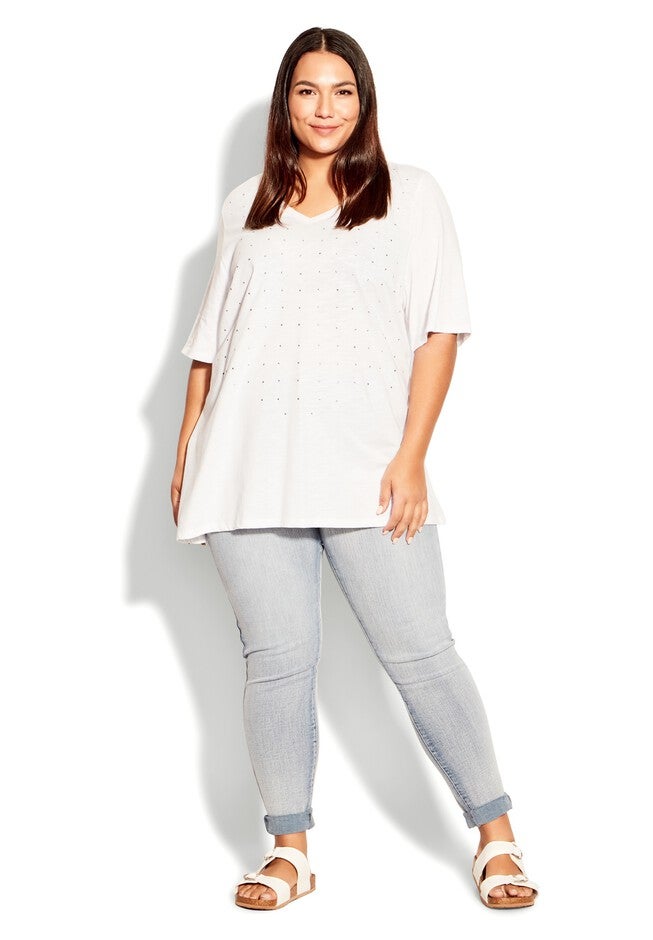 Sparkling Stars Top, WHITE, hi-res image number null