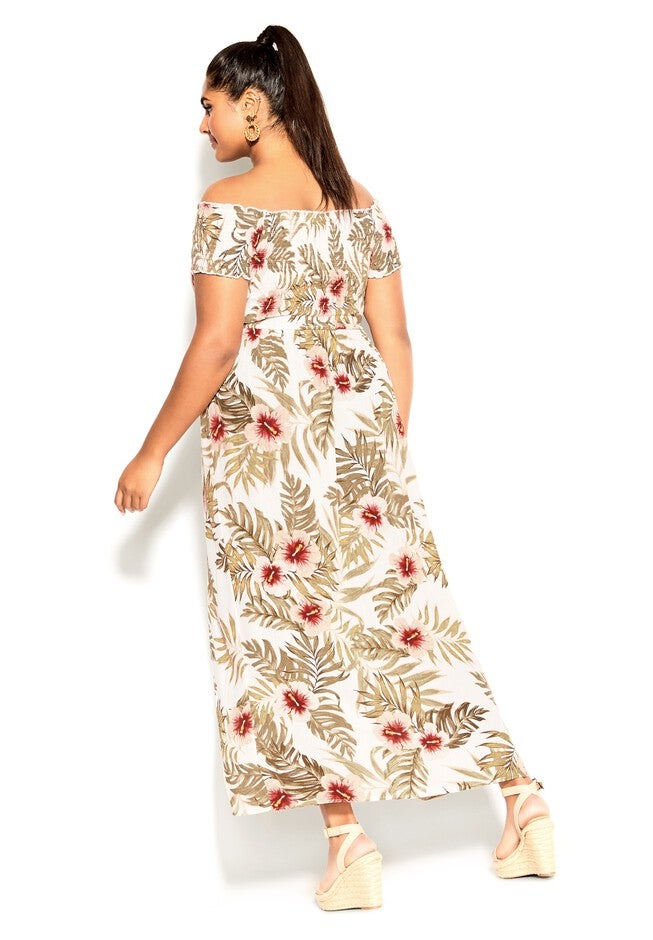 Laysan Smock Maxi Dress - ivory, WHITE, on-hover image number 1