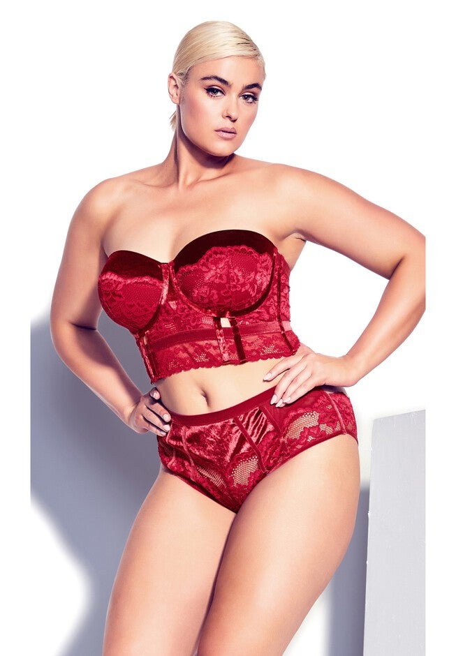Sylvie Underwire Bustier - pomegranate, RED, hi-res image number 0