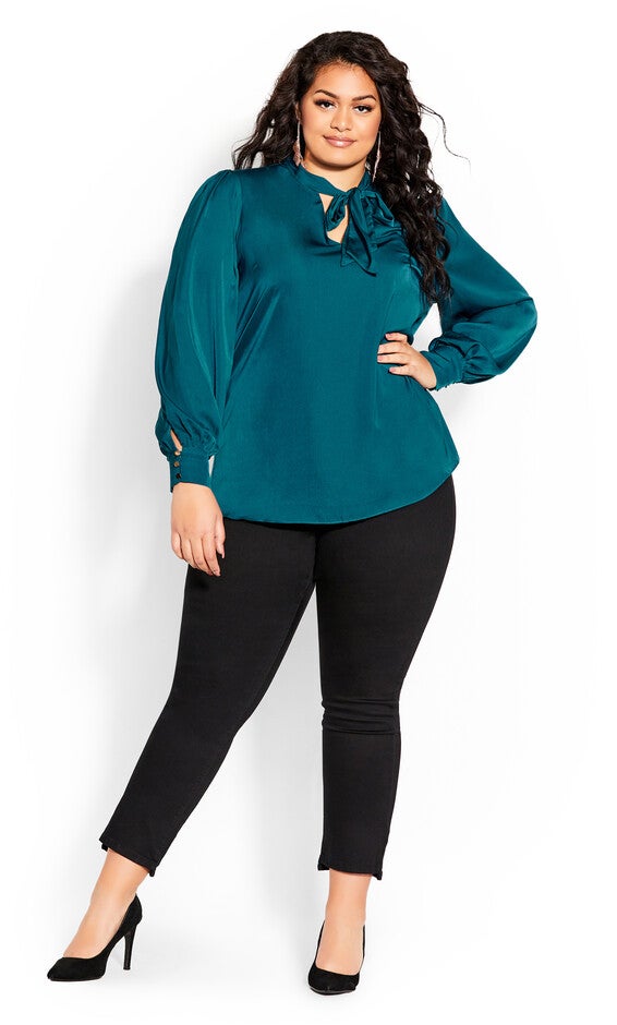 In Awe Top - teal, GREEN, alternate image number null