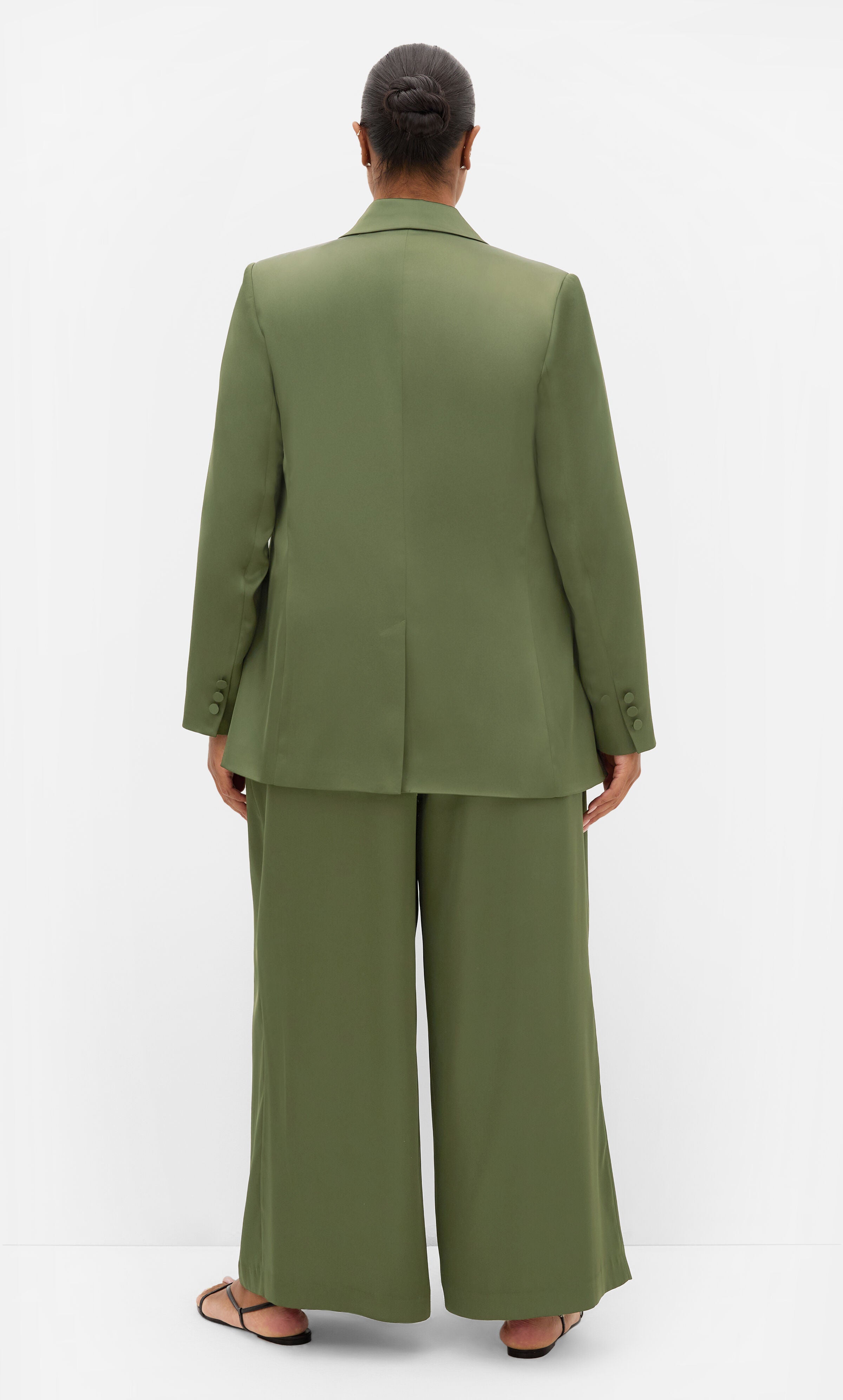 Rylie Satin Blazer, GREEN, alternate image number 2