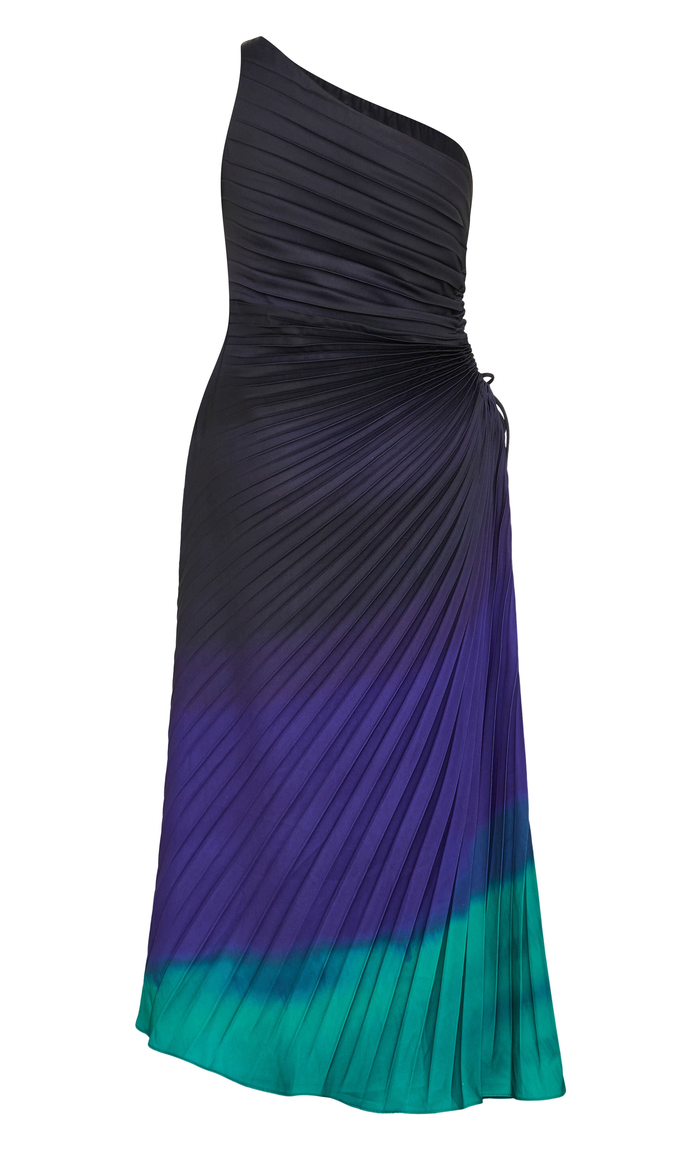Aliza Pleat Maxi Dress - peacock, BLACK, alternate image number 4