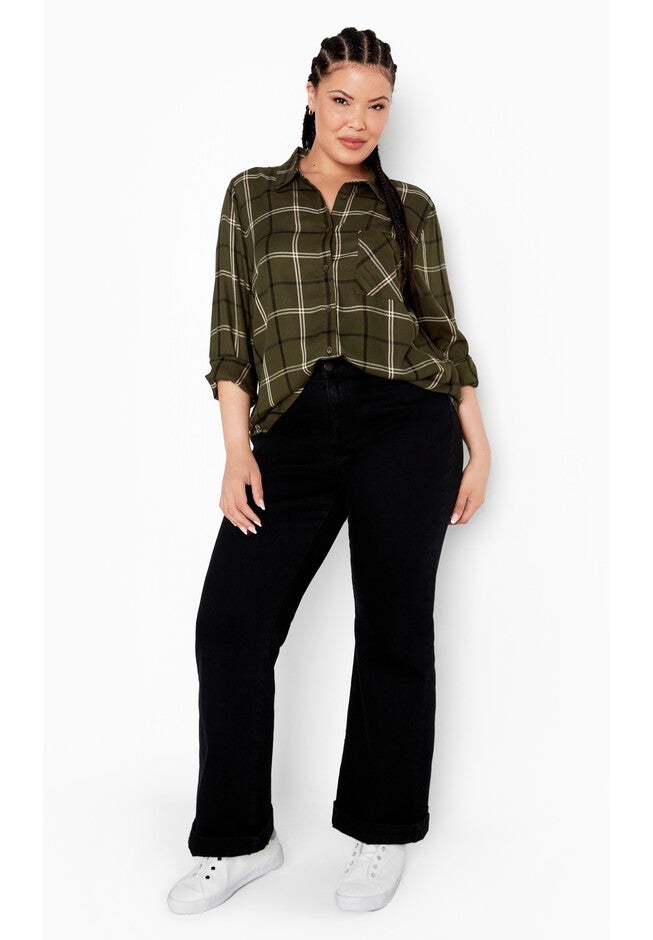 Kylee Check Shirt, KHAKI, alternate image number 2