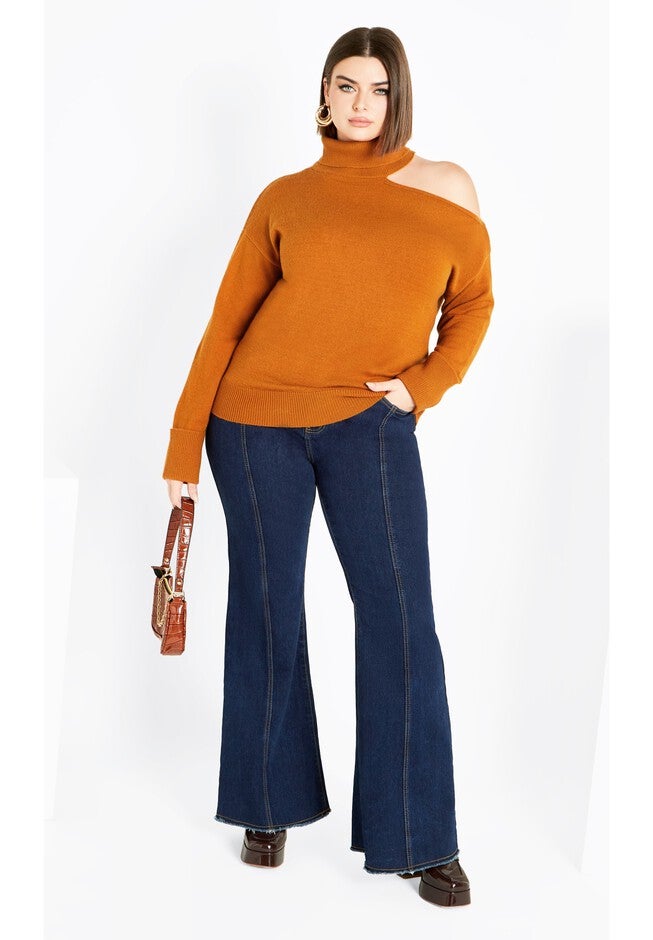 Cold Shoulder Jumper - honey ginger, BROWN, on-hover image number null