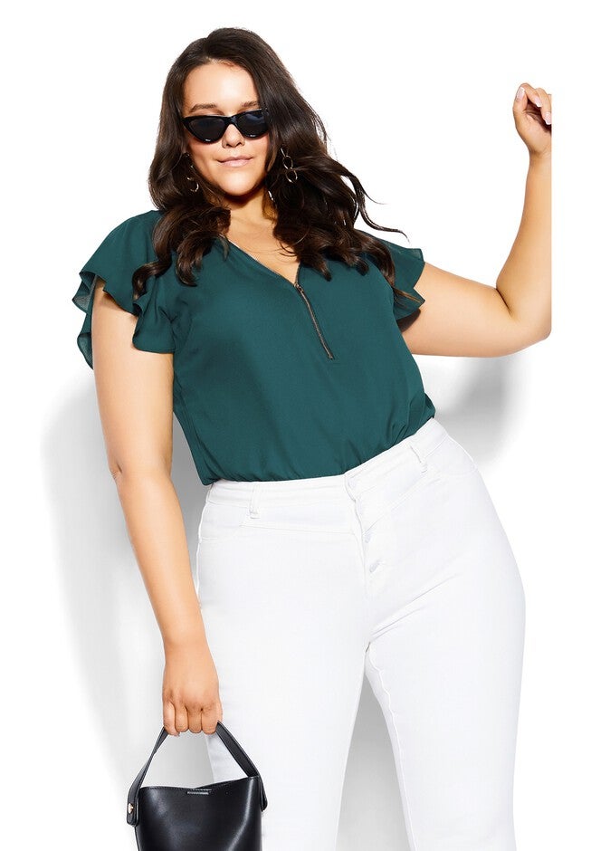 Zip Fling Top - alpine, GREEN, alternate image number 5