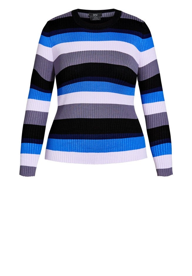 70s Stripe Sweater - blue, BLUE, alternate image number null
