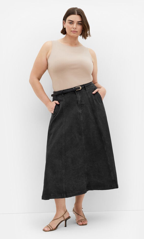Alina Skirt - black wash, BLACK, alternate image number 1