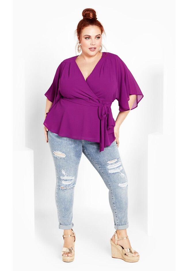 Elegant Wrap Top - magenta, PINK, alternate image number 6