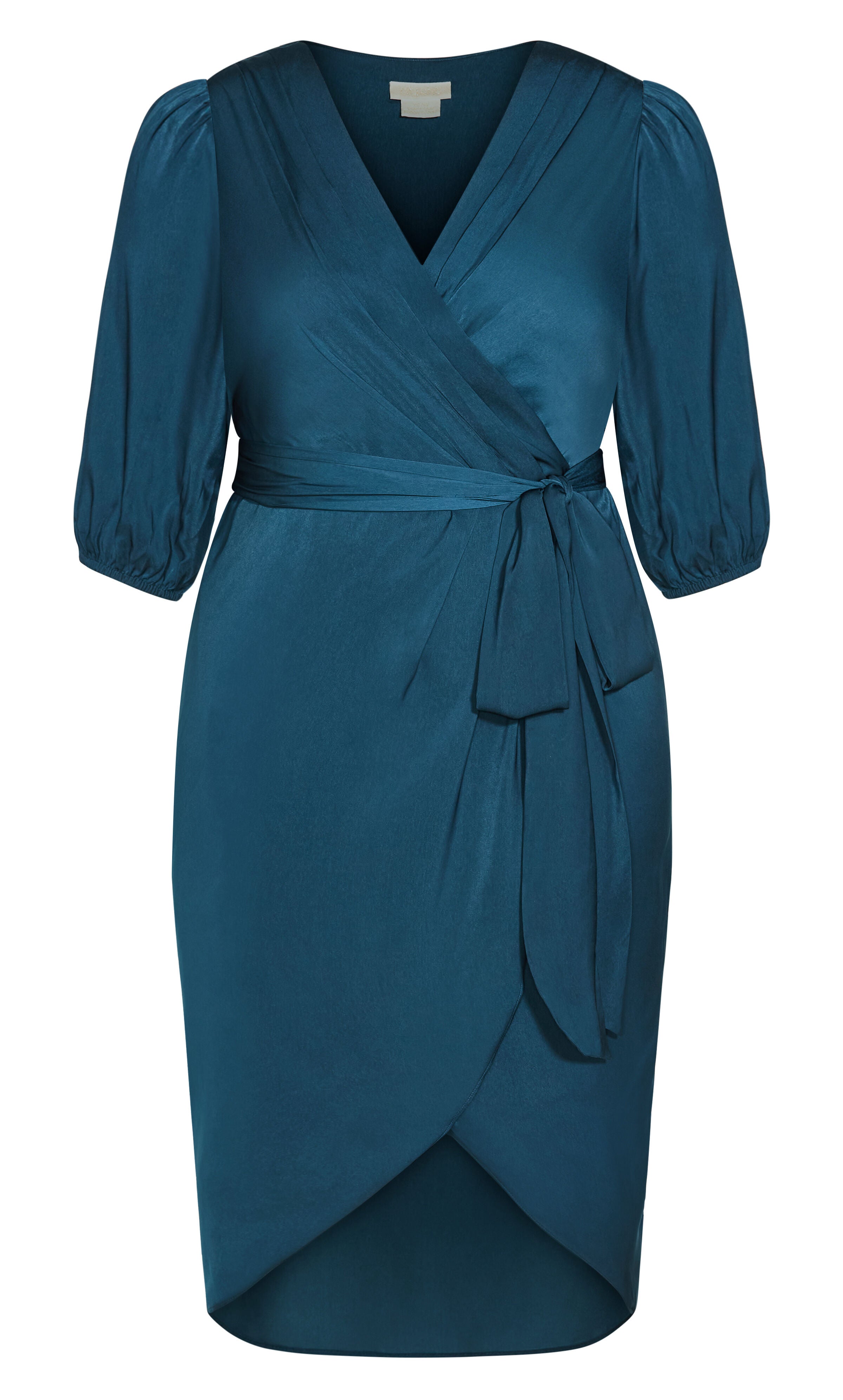 Opulent Elbow Sleeve Dress - teal, GREEN, alternate image number 4