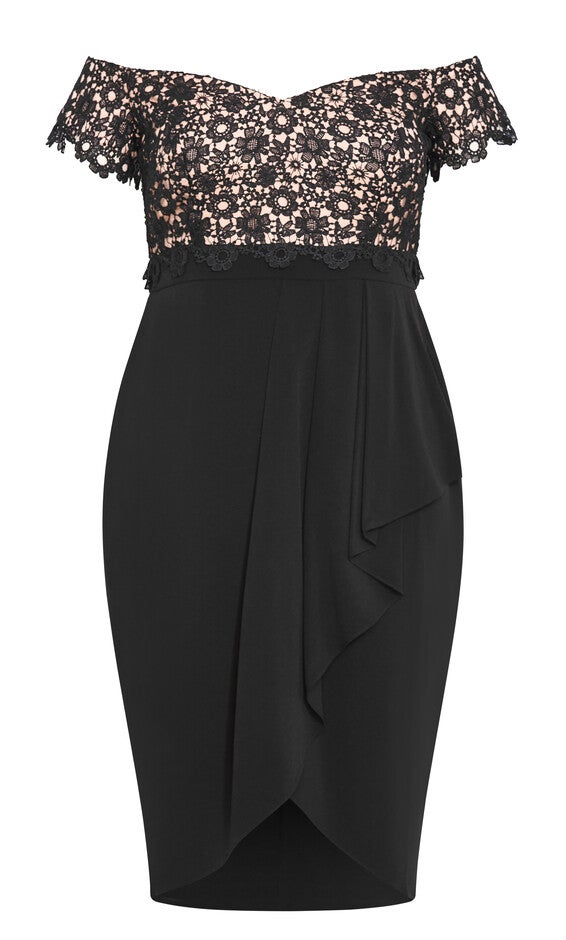 Lace Glamour Midi Dress - black, BLACK, alternate image number 4