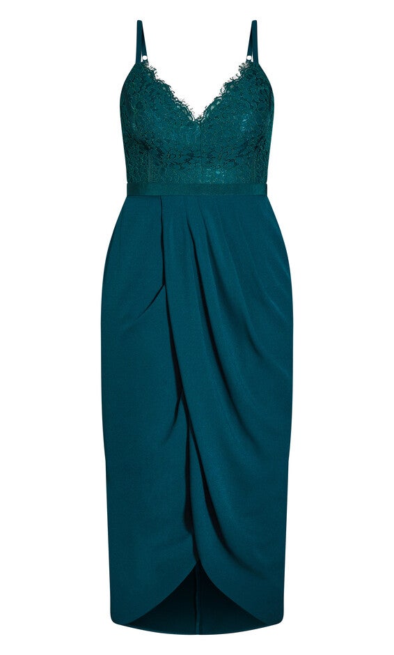 Lace Touch Dress - emerald, GREEN, alternate image number null