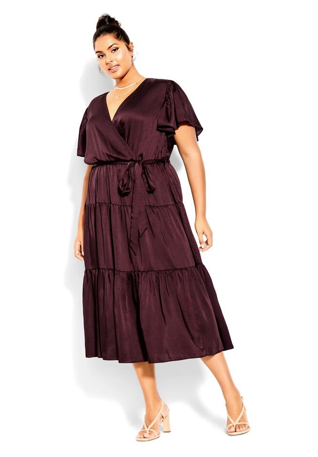 Tiered Sweetness Maxi Dress - oxblood, BROWN, hi-res image number 0
