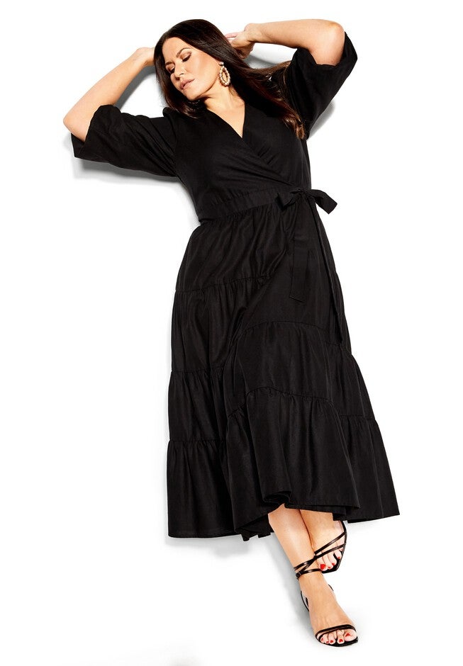 English Rose Maxi Dress - black, BLACK, alternate image number null