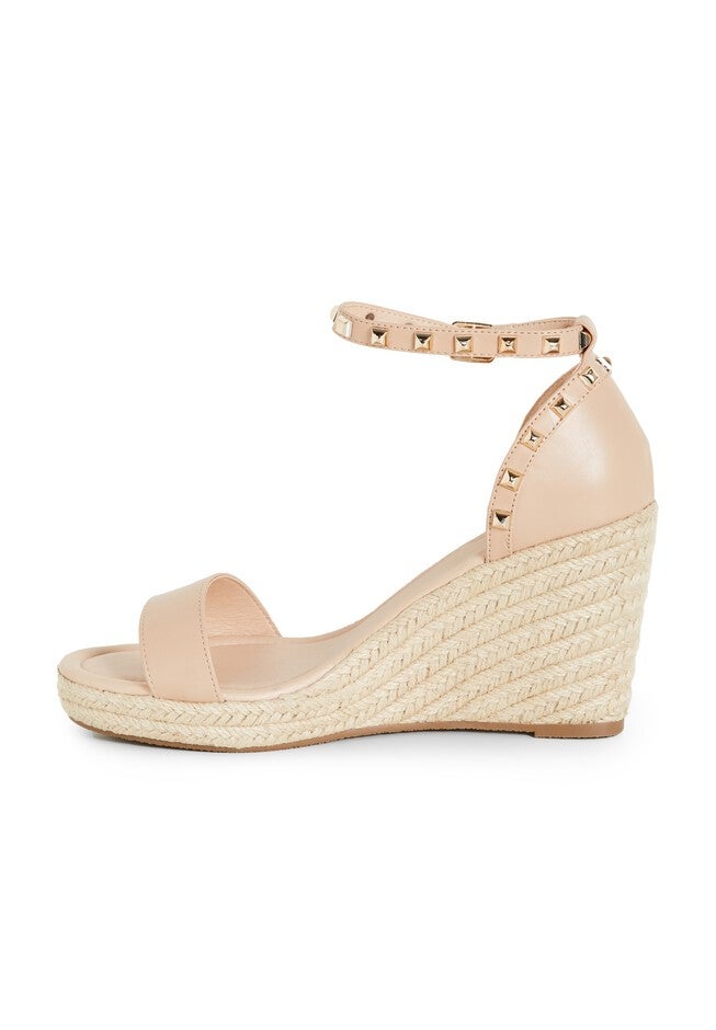 Electric Gold Stud Hardware Wedge - nude, NEUTRAL, alternate image number null