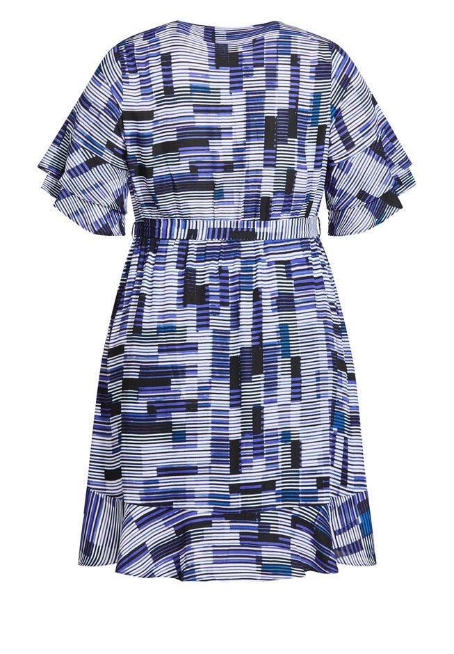 Isabella Print Dress - blue, GREY, alternate image number null
