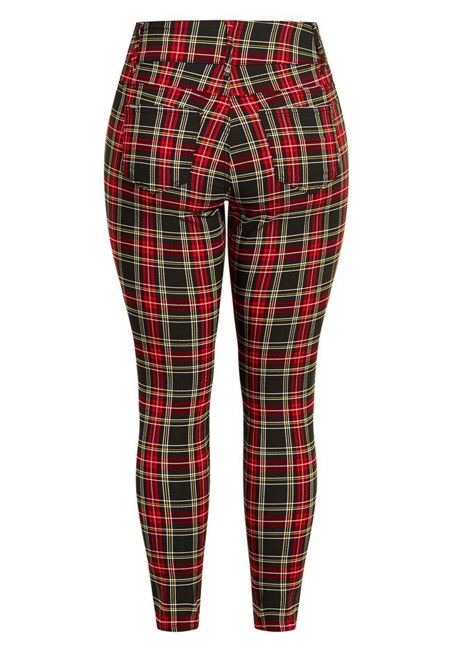 Harley Plaid Skinny Jean - red, RED, alternate image number null