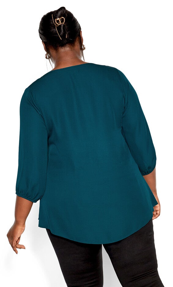 Sexy Fling Elbow Sleeve Top - jade, GREEN, alternate image number null