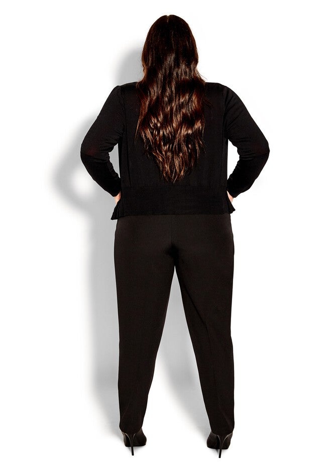 Retro 3/4 Cardigan - black, BLACK, alternate image number null