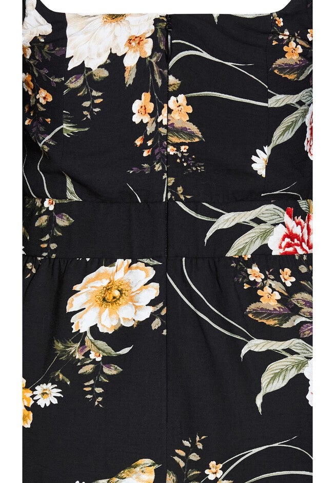 Finch Floral Dress - black, BLACK, alternate image number 4