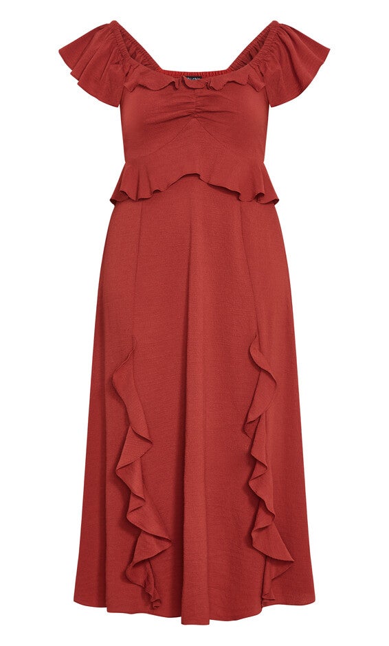 Fee Frill Maxi Dress - sienna, ORANGE, alternate image number null