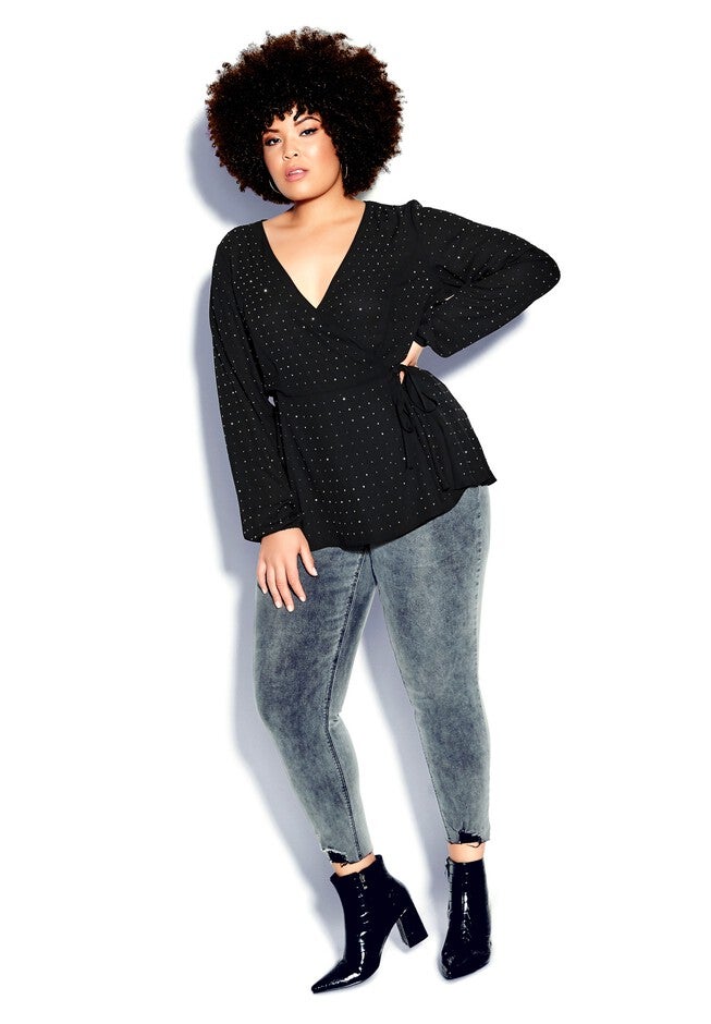 Bling Flirt Top - black, BLACK, on-hover image number 1