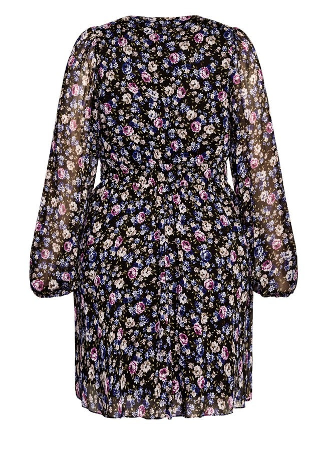 Wild Ditsy Dress - black, BLACK, alternate image number null