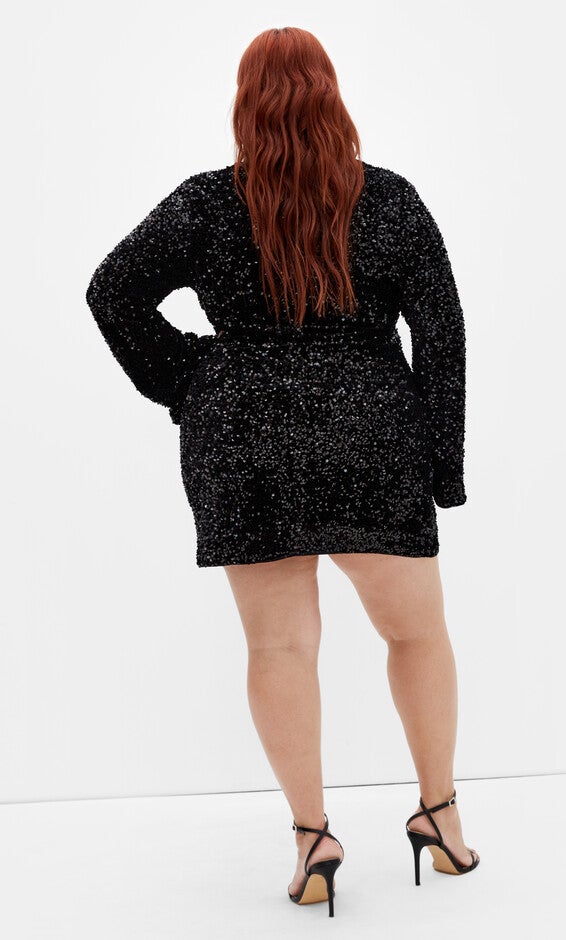 Sequin Neptune Dress - black, BLACK, alternate image number null
