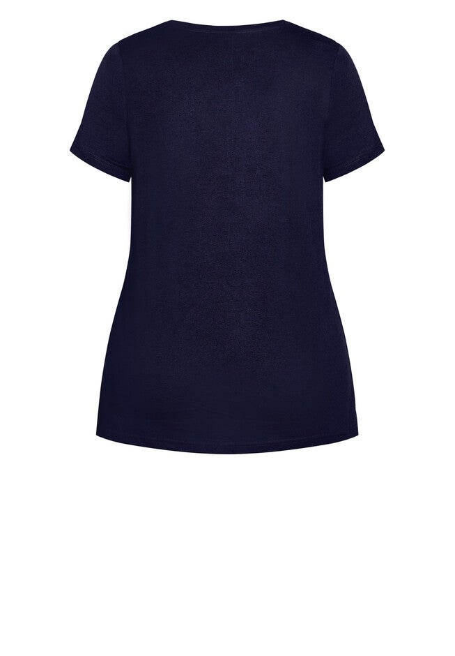 Cotton Gather V Top, NAVY, alternate image number 5