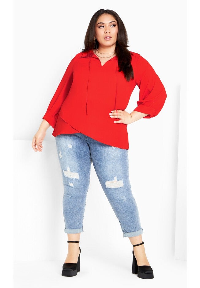 Monica Top - tigerlily, ORANGE, on-hover image number 1