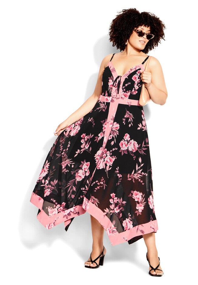 Pretty Roses Dress - black, BLACK, hi-res image number 0