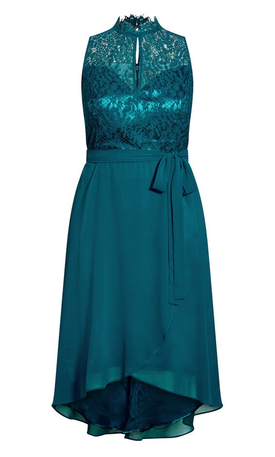 Hi Lo Lover Dress - teal, GREEN, alternate image number 4