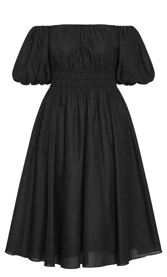 Lillian Midi Dress - black, BLACK, alternate image number null