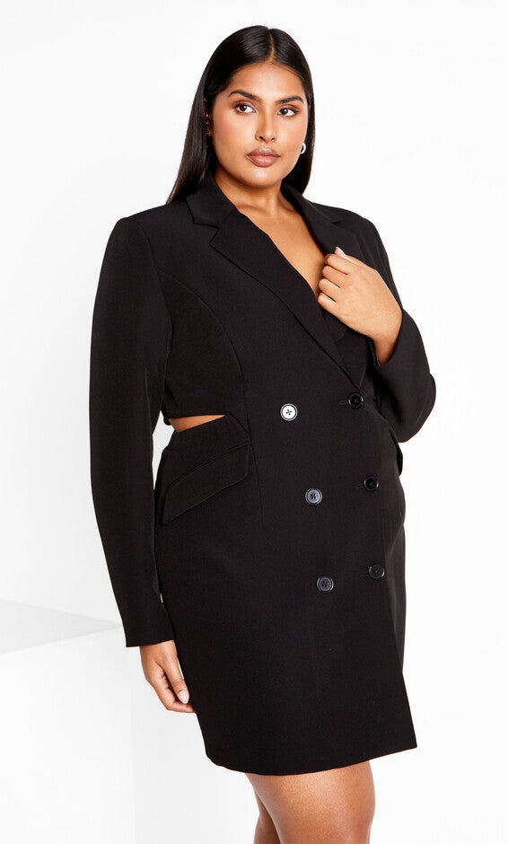 Tuxedo Twyla Dress - black, BLACK, alternate image number 3