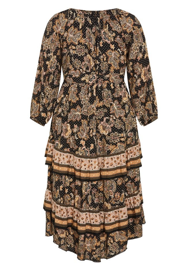Amahle Puff Sleeve Tier Maxi Dress, FOREVER BORDER, alternate image number 3