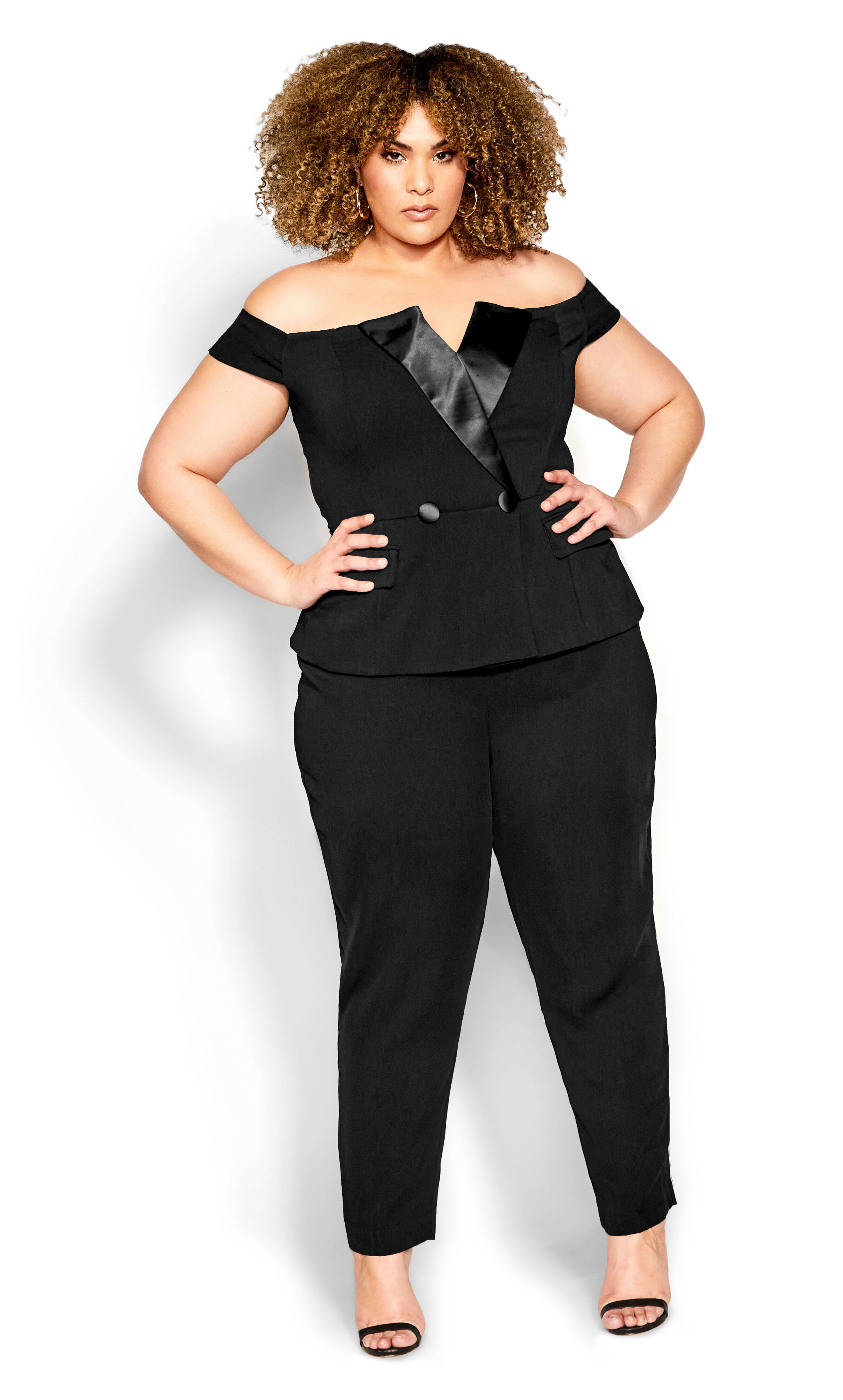 Sexy Tux Jumpsuit - black