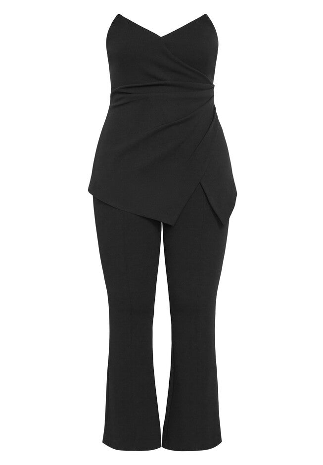 Amaya Fitted Deep V Jumpsuit - black, BLACK, alternate image number 4