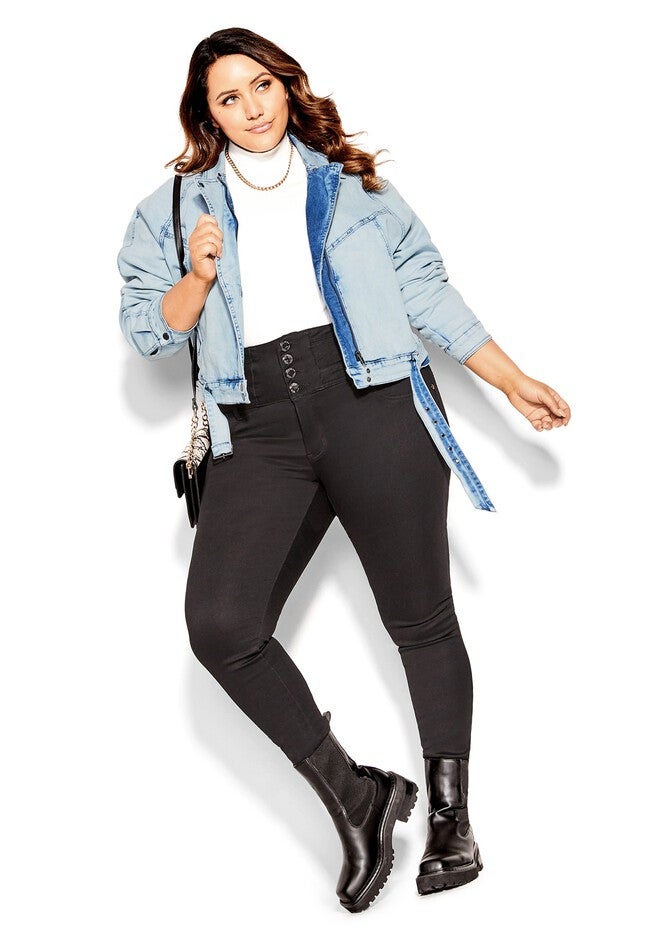 Retro Denim Jacket - light wash, BLUE, hi-res image number 0