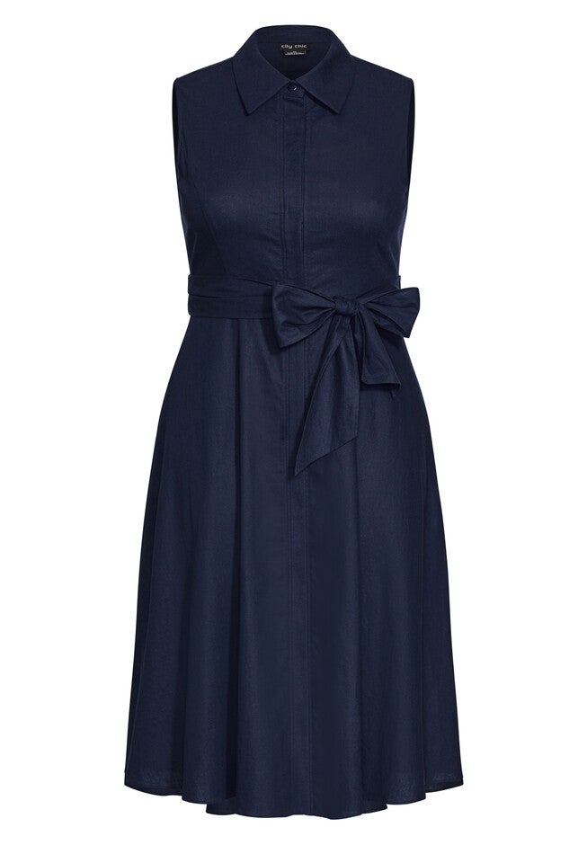 Shirt Detail Dress - navy, BLUE, alternate image number null