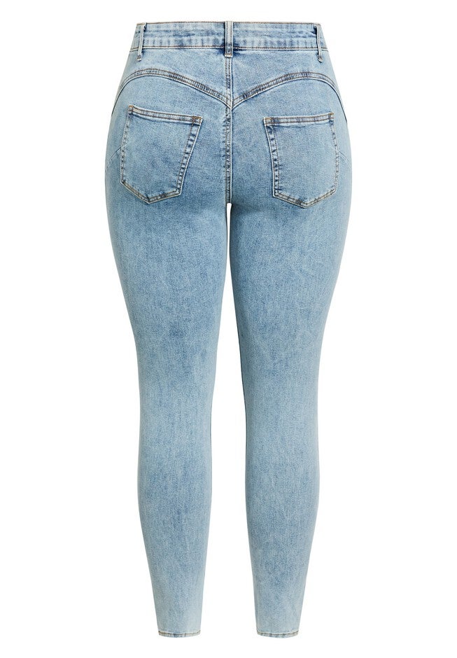 Harley Wild Side Jean - light wash, BLUE, alternate image number 3