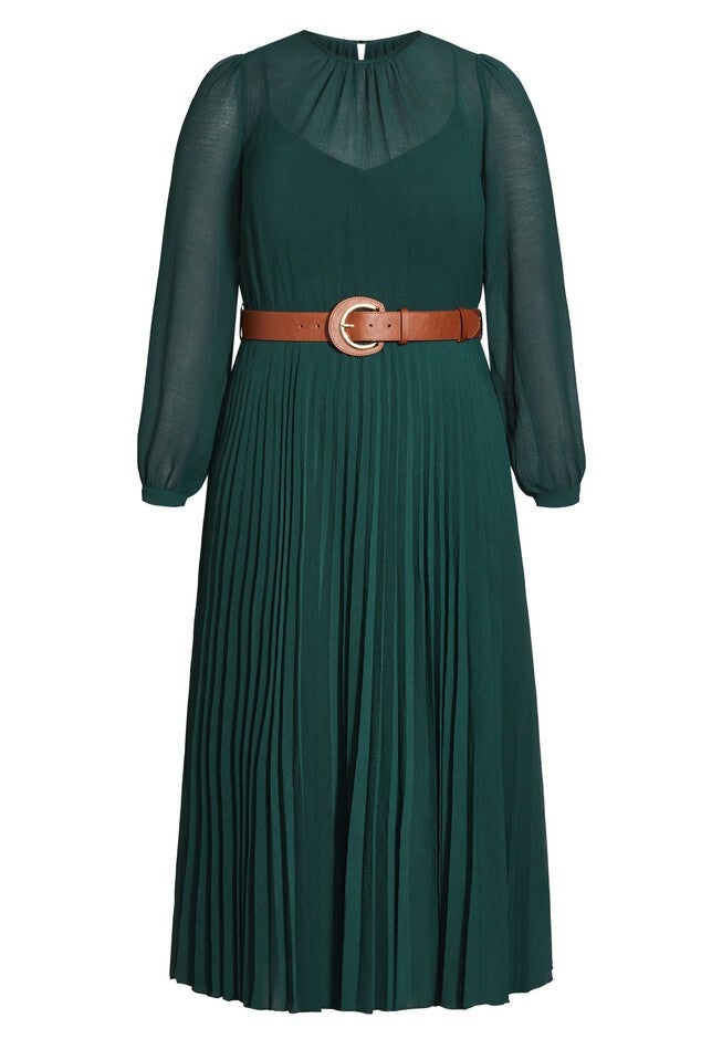Love Pleat Dress - jade, GREEN, alternate image number 3