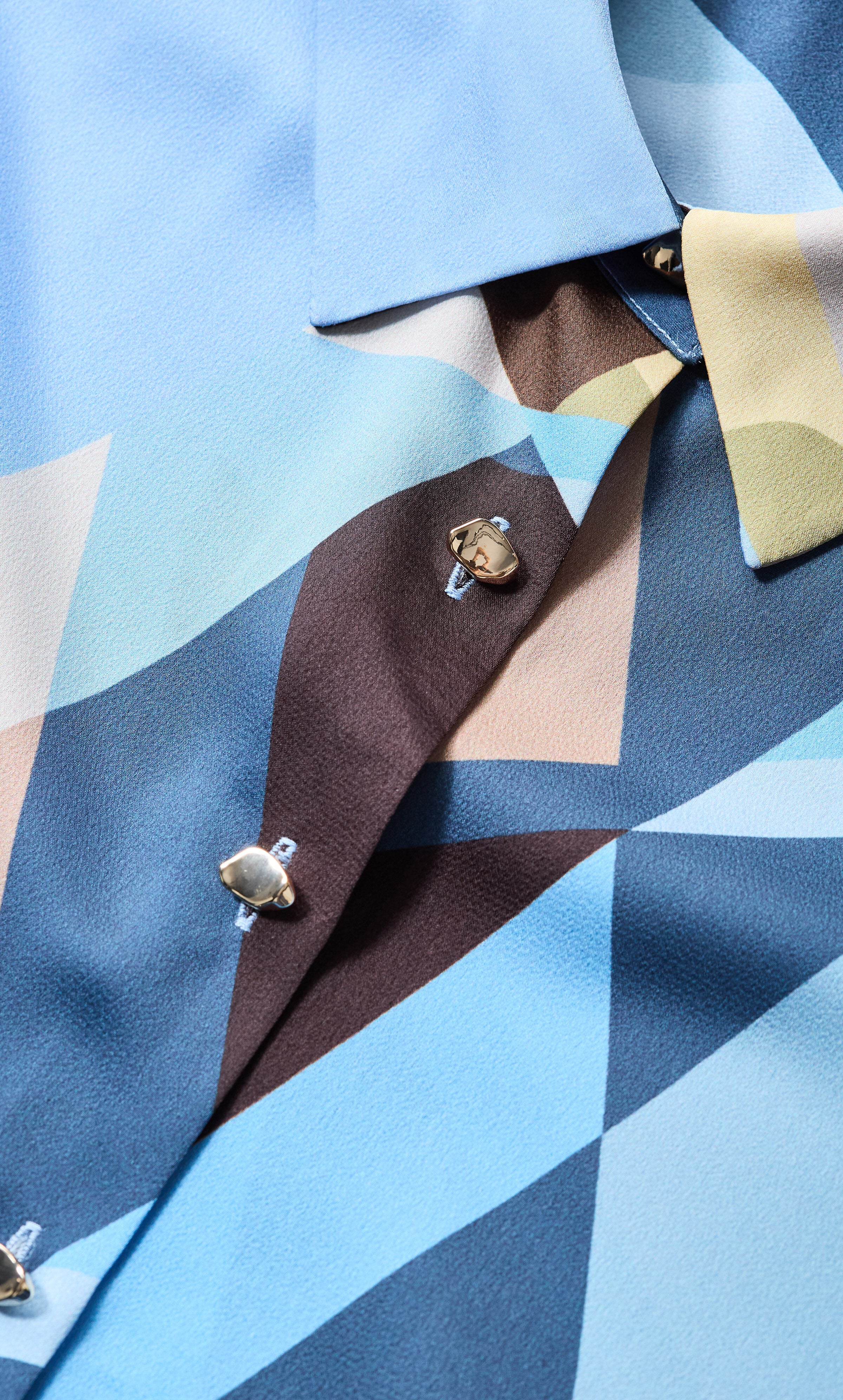Amaya Abstract Print Shirt, BLUE, alternate image number 7