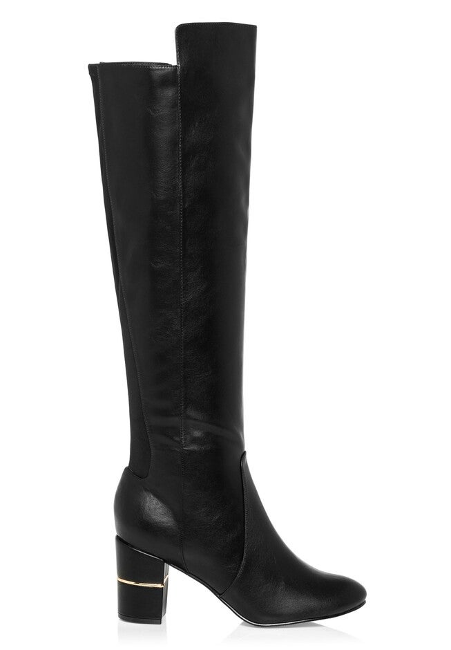 WIDE FIT Priscilla Knee High Boot - black, BLACK, on-hover image number null