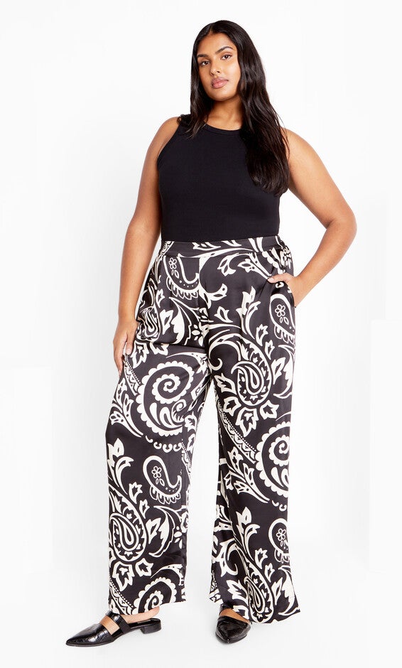 Sienna Print Pant - black, BLACK, alternate image number null